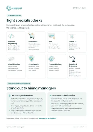 Page 3: Specialist desks and consultant tips