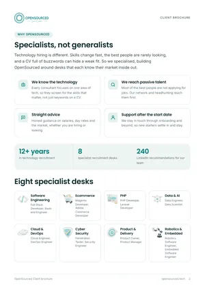 Page 2: Why OpenSourced and our specialist desks