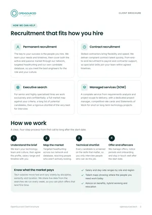 Page 3: Services, how we work and market pay